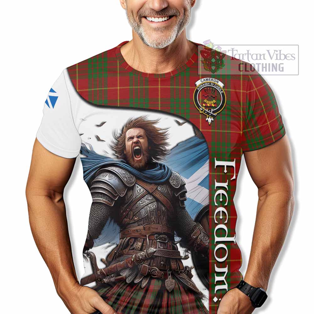 Cameron Crest Tartan T-Shirt Inspired by the Freedom of Scottish Warrior