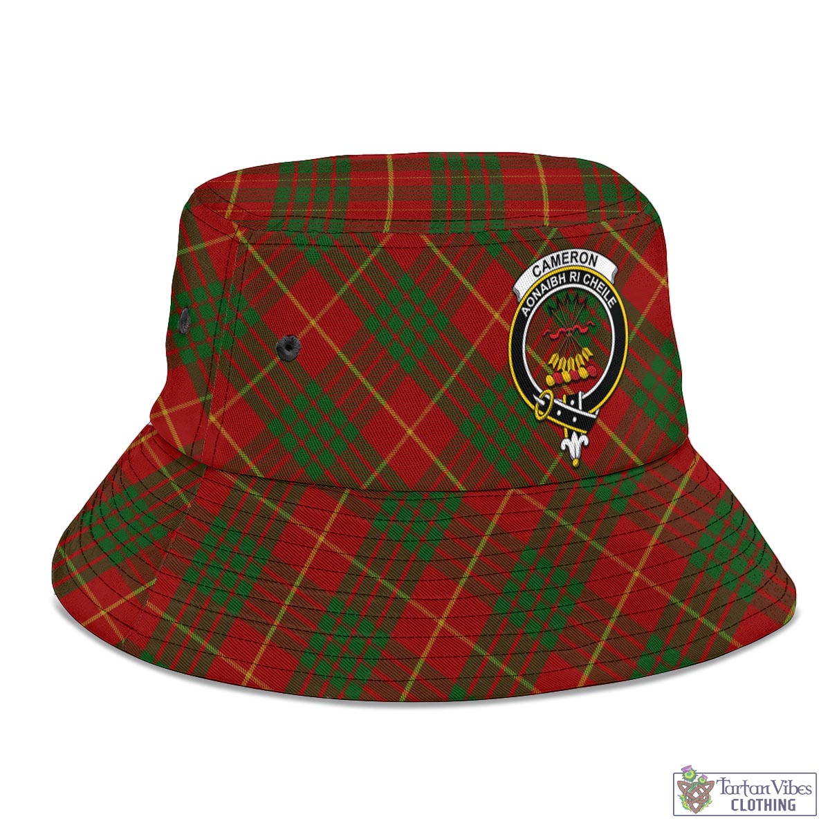 Tartan Vibes Clothing Cameron Tartan Bucket Hat with Family Crest