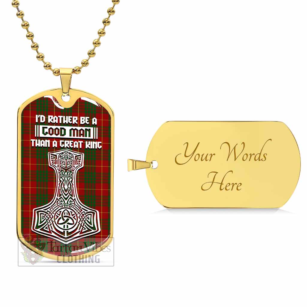 Tartan Vibes Clothing Cameron Tartan Dog Tag Necklace Viking Mjolnir Style