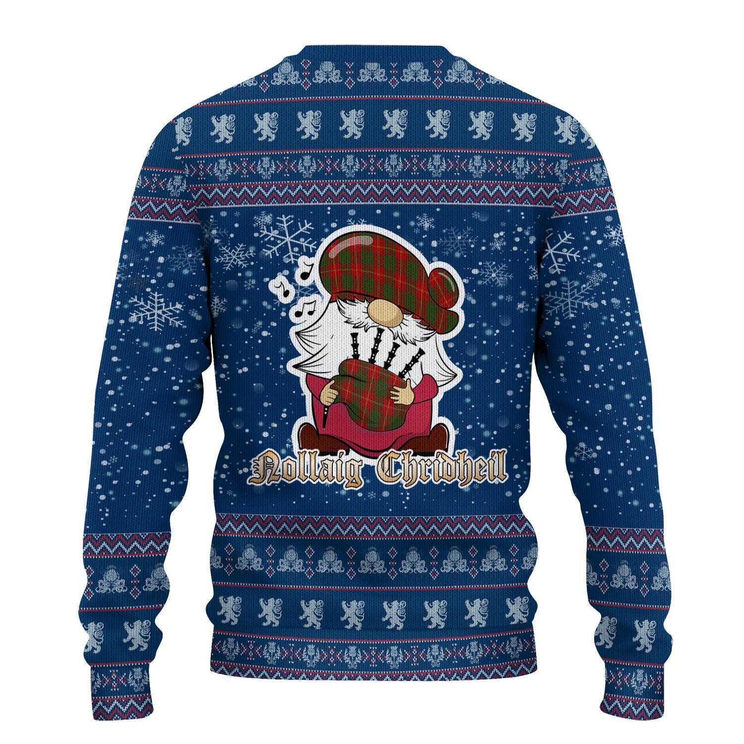 Cameron Clan Christmas Family Knitted Sweater with Funny Gnome Playing Bagpipes - Tartanvibesclothing