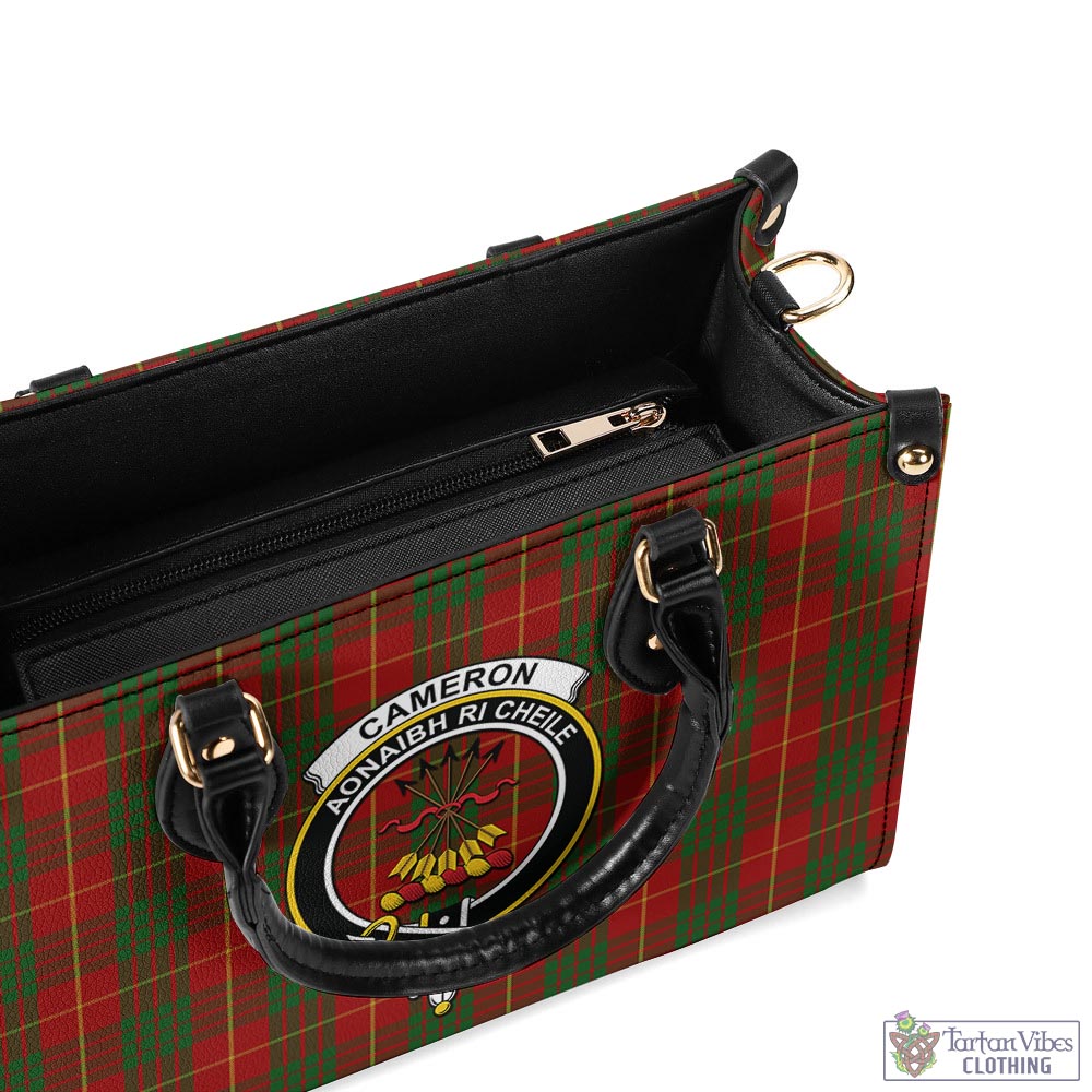 Tartan Vibes Clothing Cameron Tartan Luxury Leather Handbags with Family Crest