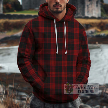 Cameron Black and Red Tartan Cotton Hoodie