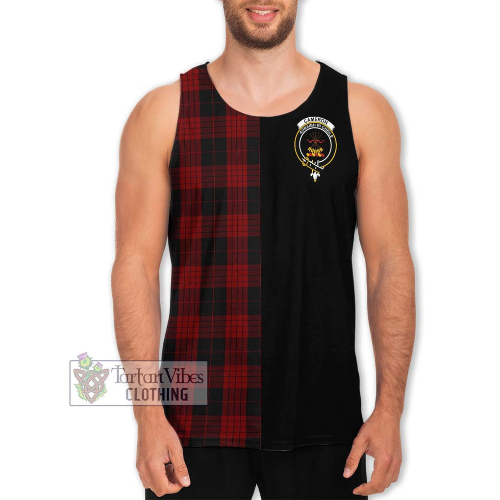 Cameron Black and Red Tartan Men's Tank Top with Family Crest and Half Of Me Style Men - Tartanvibesclothing Shop