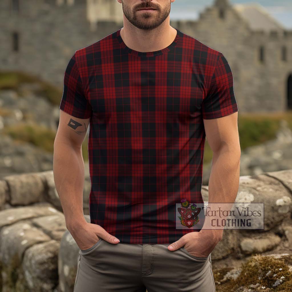 Cameron Black and Red Tartan Cotton T-Shirt Men's Shirt - Tartanvibesclothing Shop