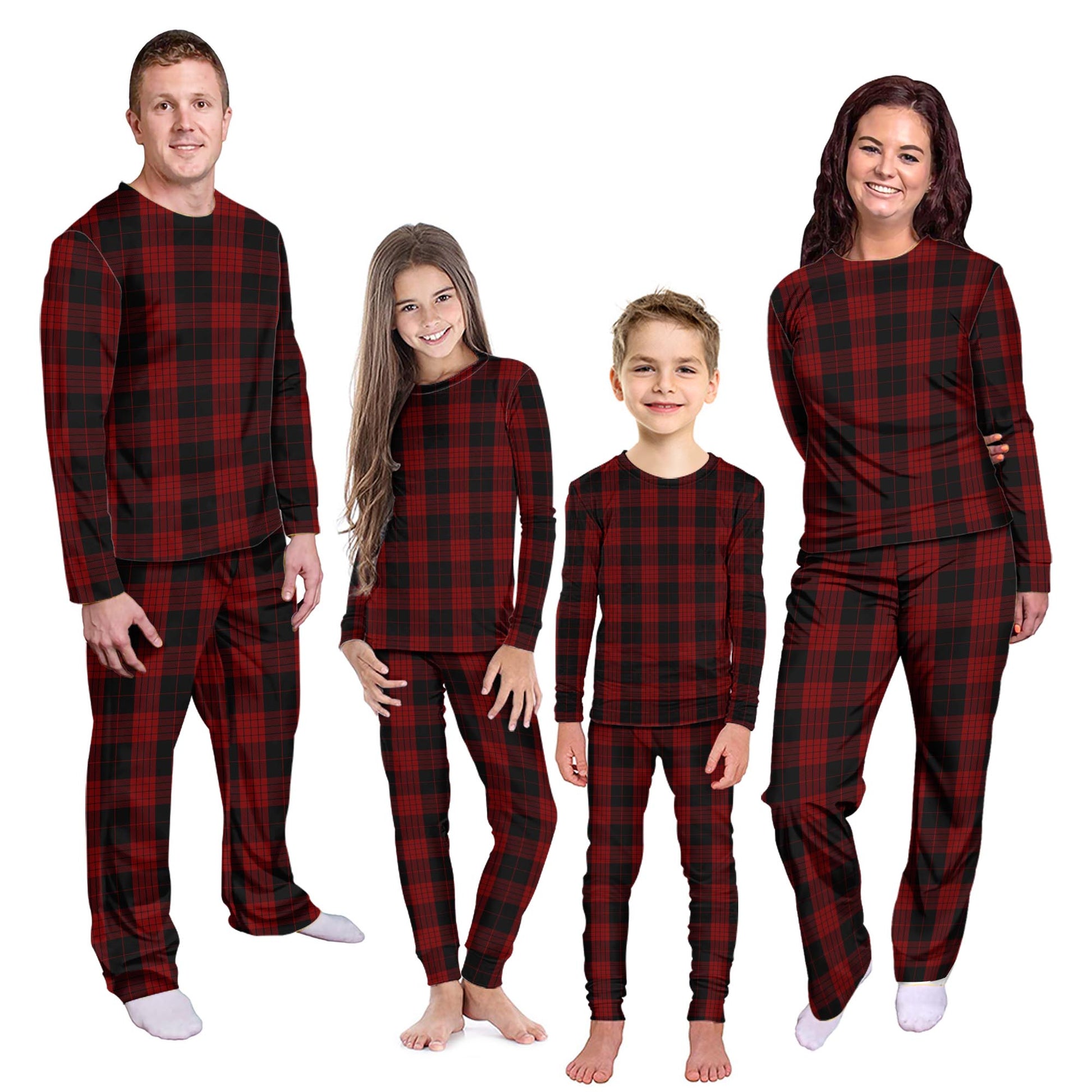 Cameron Black and Red Tartan Pajamas Family Set Kid - Tartan Vibes Clothing