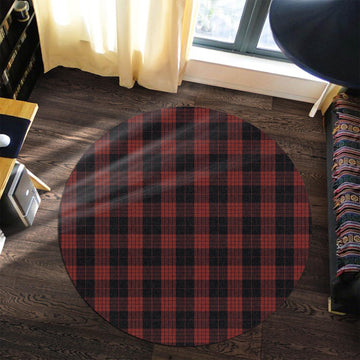 Cameron Black and Red Tartan Round Rug