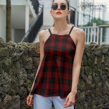 Cameron Black and Red Tartan Loose Halter Neck Camisole