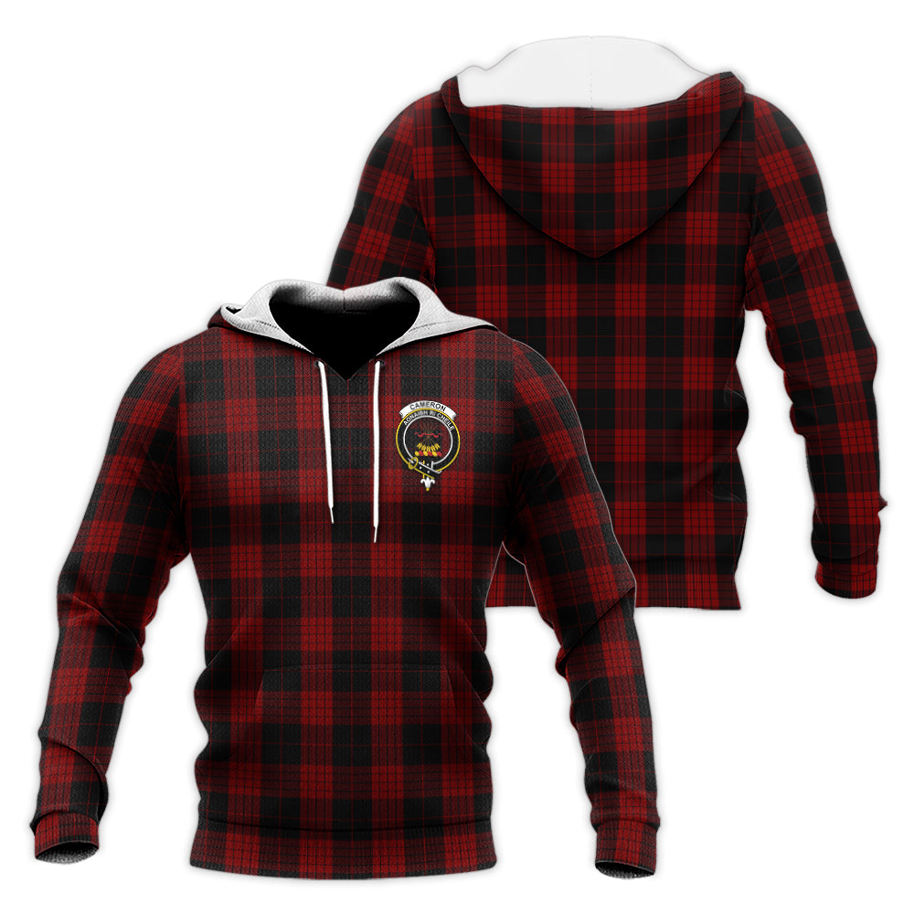 cameron-black-and-red-tartan-knitted-hoodie-with-family-crest