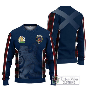 Cameron Black and Red Tartan Ugly Sweater with Family Crest and Lion Rampant Vibes Sport Style