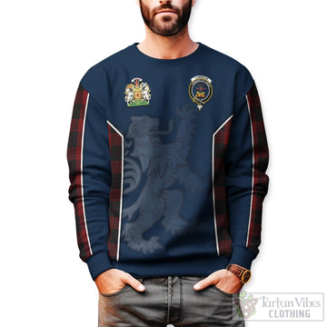 Cameron Black and Red Tartan Sweater with Family Crest and Lion Rampant Vibes Sport Style