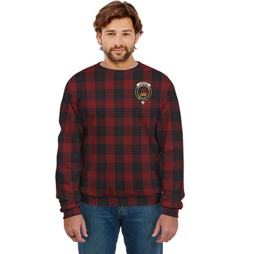 Cameron Black and Red Tartan Sweatshirt with Family Crest