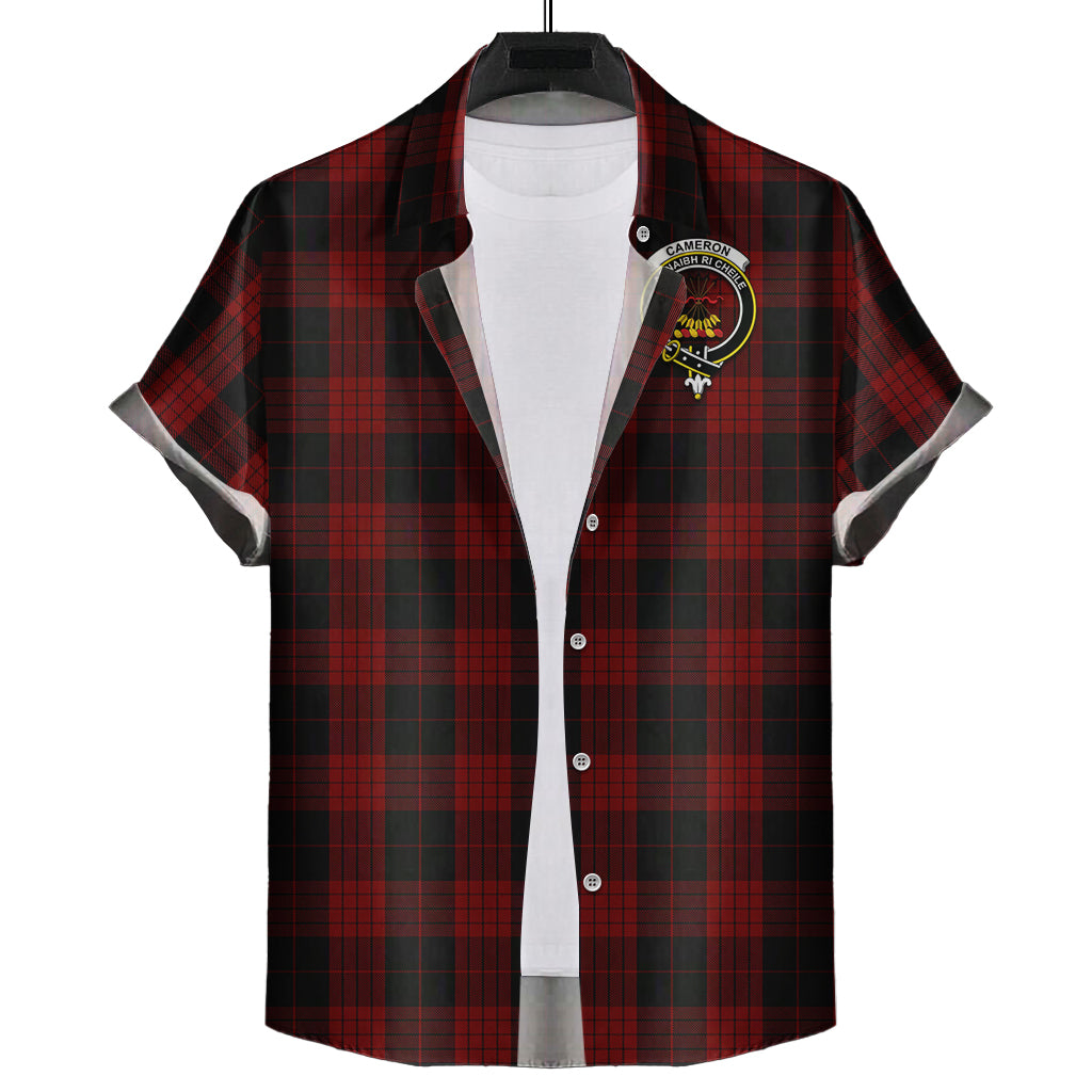 cameron-black-and-red-tartan-short-sleeve-button-down-shirt-with-family-crest