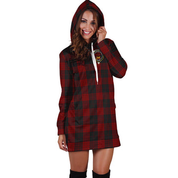 Cameron Black and Red Tartan Hoodie Dress with Family Crest