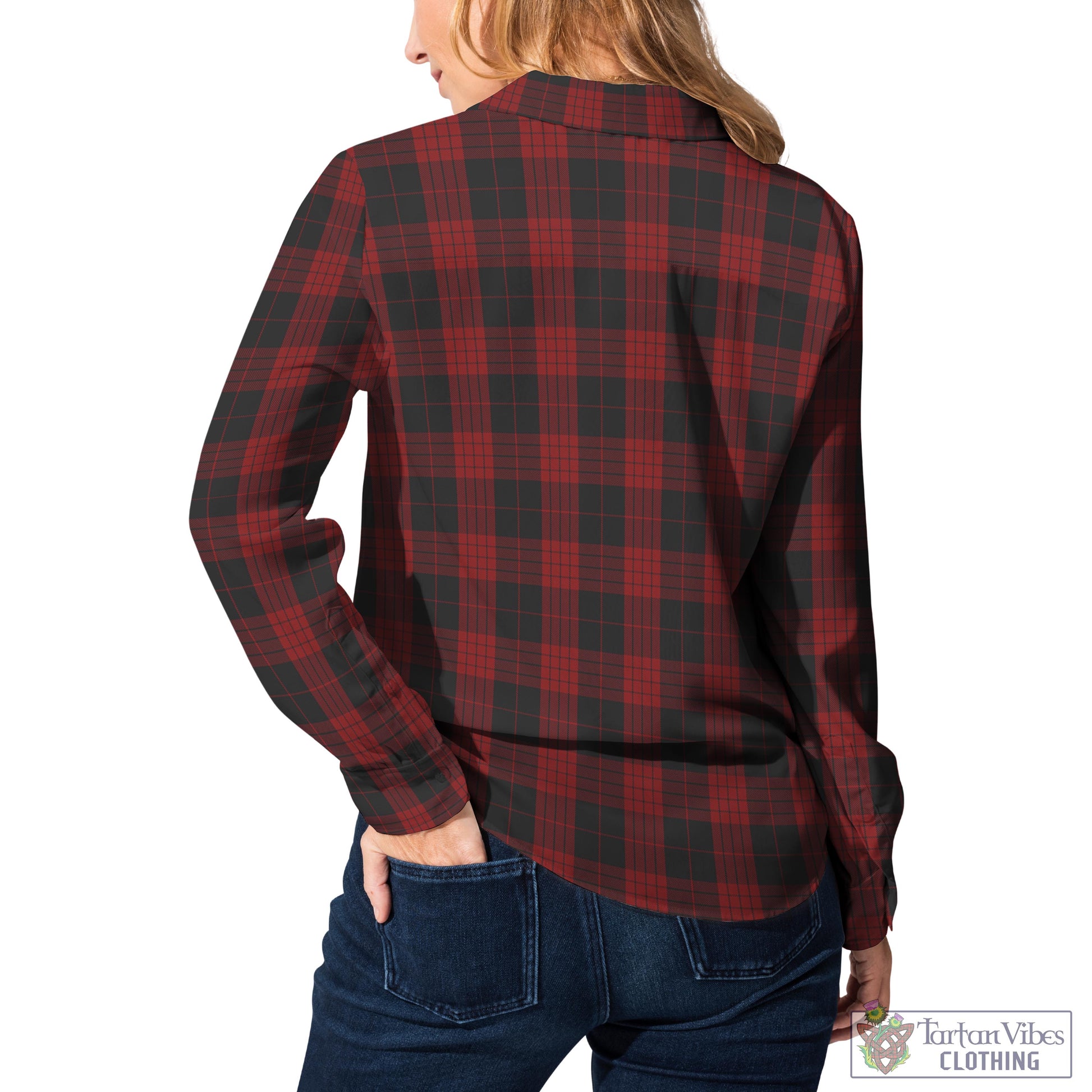 Cameron Black and Red Tartan Womens Casual Shirt