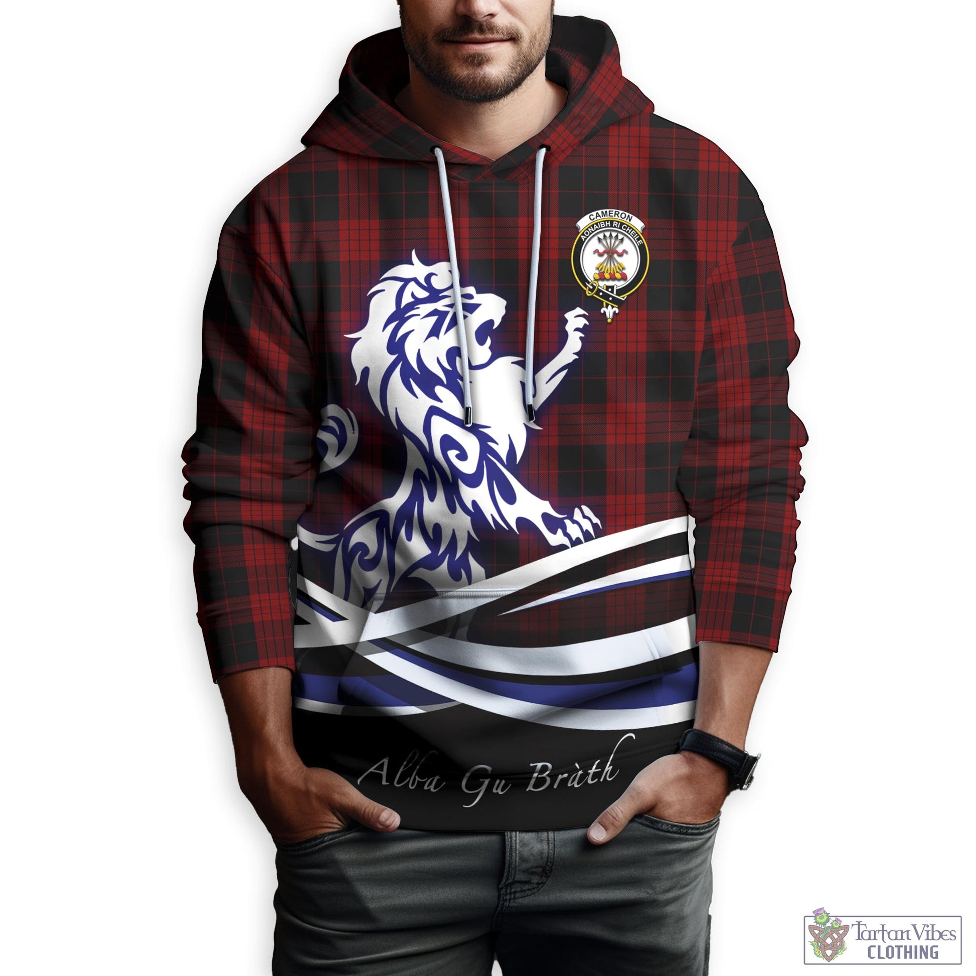 cameron-black-and-red-tartan-hoodie-with-alba-gu-brath-regal-lion-emblem