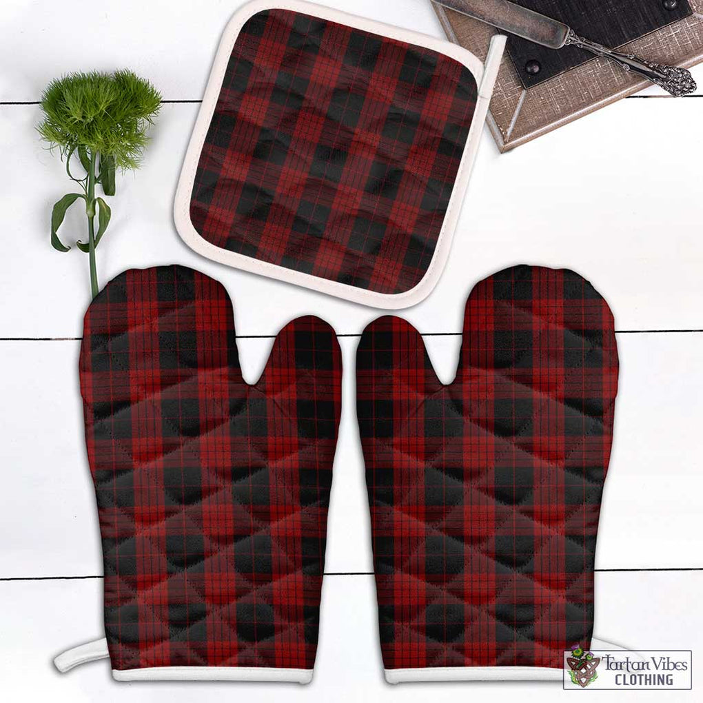 Cameron Black and Red Tartan Combo Oven Mitt & Pot-Holder Combo 1 Oven Mitt & 1 Pot-Holder White - Tartan Vibes Clothing