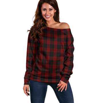 Cameron Black and Red Tartan Off Shoulder Women Sweater