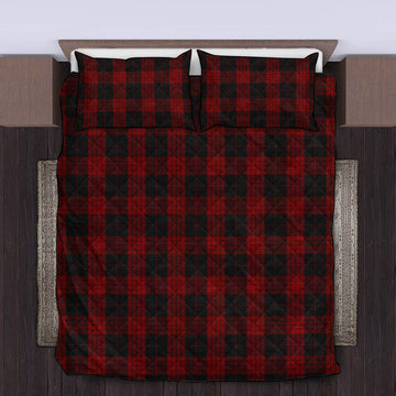 Cameron Black and Red Tartan Quilt Bed Set