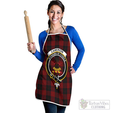 Cameron Black and Red Tartan Apron with Family Crest