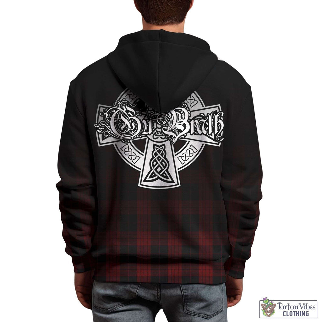 Tartan Vibes Clothing Cameron Black and Red Tartan Hoodie Featuring Alba Gu Brath Family Crest Celtic Inspired