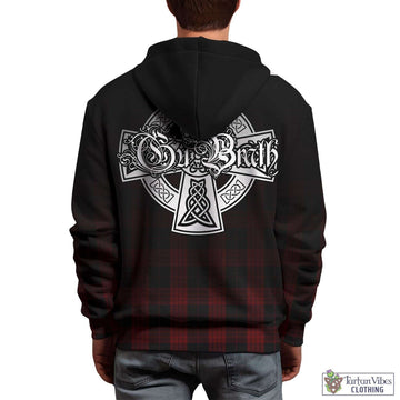 Cameron Black and Red Tartan Hoodie Featuring Alba Gu Brath Family Crest Celtic Inspired