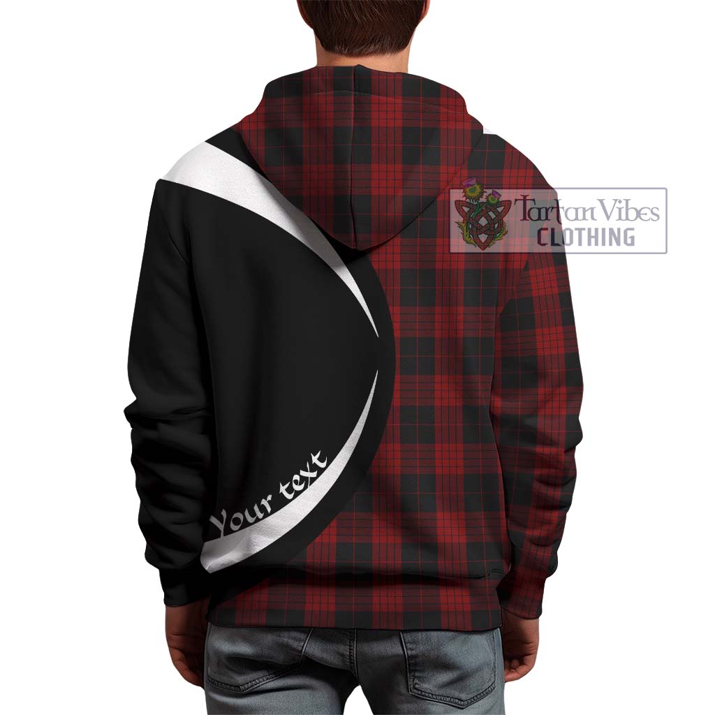 Tartan Vibes Clothing Cameron Black and Red Tartan Hoodie with Family Crest Circle Style