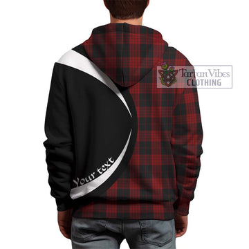 Cameron Black and Red Tartan Hoodie with Family Crest Circle Style