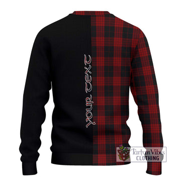 Cameron Black and Red Tartan Ugly Sweater with Family Crest and Half Of Me Style