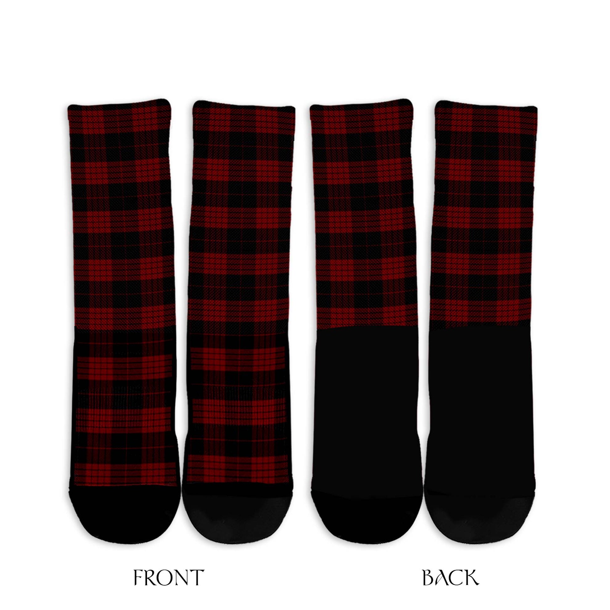 Cameron Black and Red Tartan Crew Socks - Tartanvibesclothing