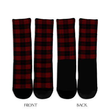 Cameron Black and Red Tartan Crew Socks