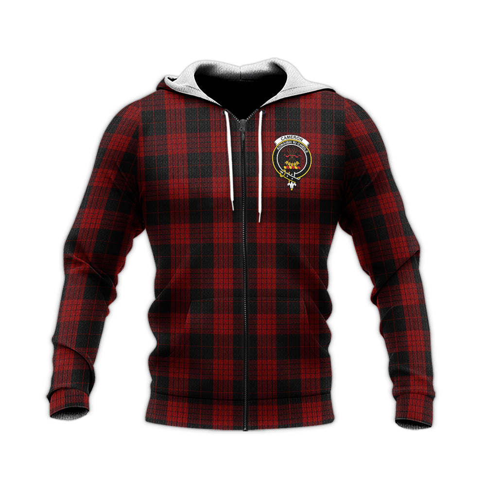 cameron-black-and-red-tartan-knitted-hoodie-with-family-crest