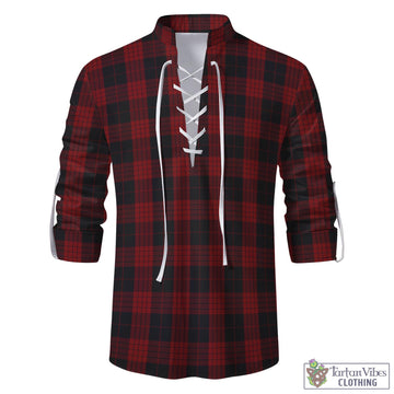 Cameron Black and Red Tartan Men's Scottish Traditional Jacobite Ghillie Kilt Shirt