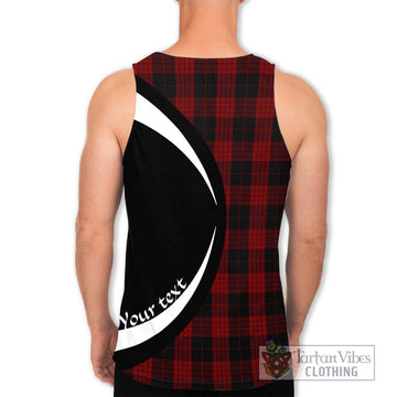 Cameron Black and Red Tartan Men's Tank Top with Family Crest Circle Style