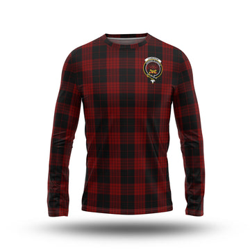 Cameron Black and Red Tartan Long Sleeve T-Shirt with Family Crest