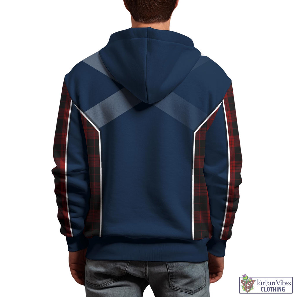 Tartan Vibes Clothing Cameron Black and Red Tartan Hoodie with Family Crest and Scottish Thistle Vibes Sport Style