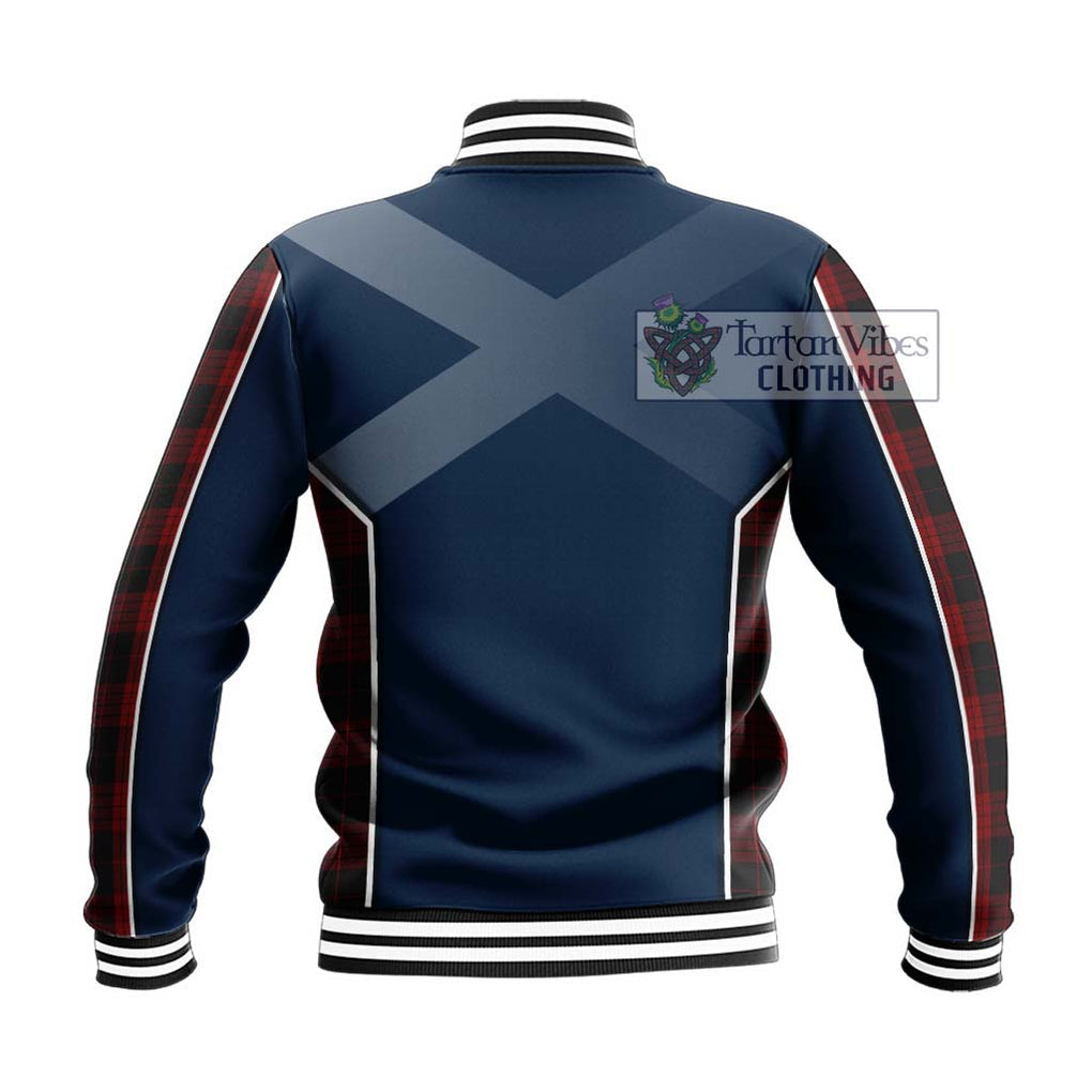 Cameron Black and Red Tartan Baseball Jacket with Family Crest and Lion Rampant Vibes Sport Style - Tartan Vibes Clothing