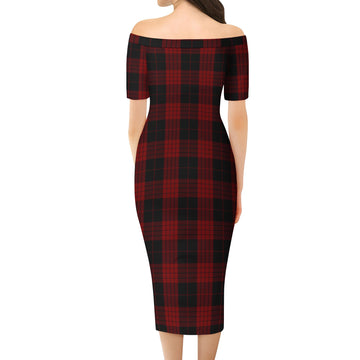 Cameron Black and Red Tartan Off Shoulder Lady Dress