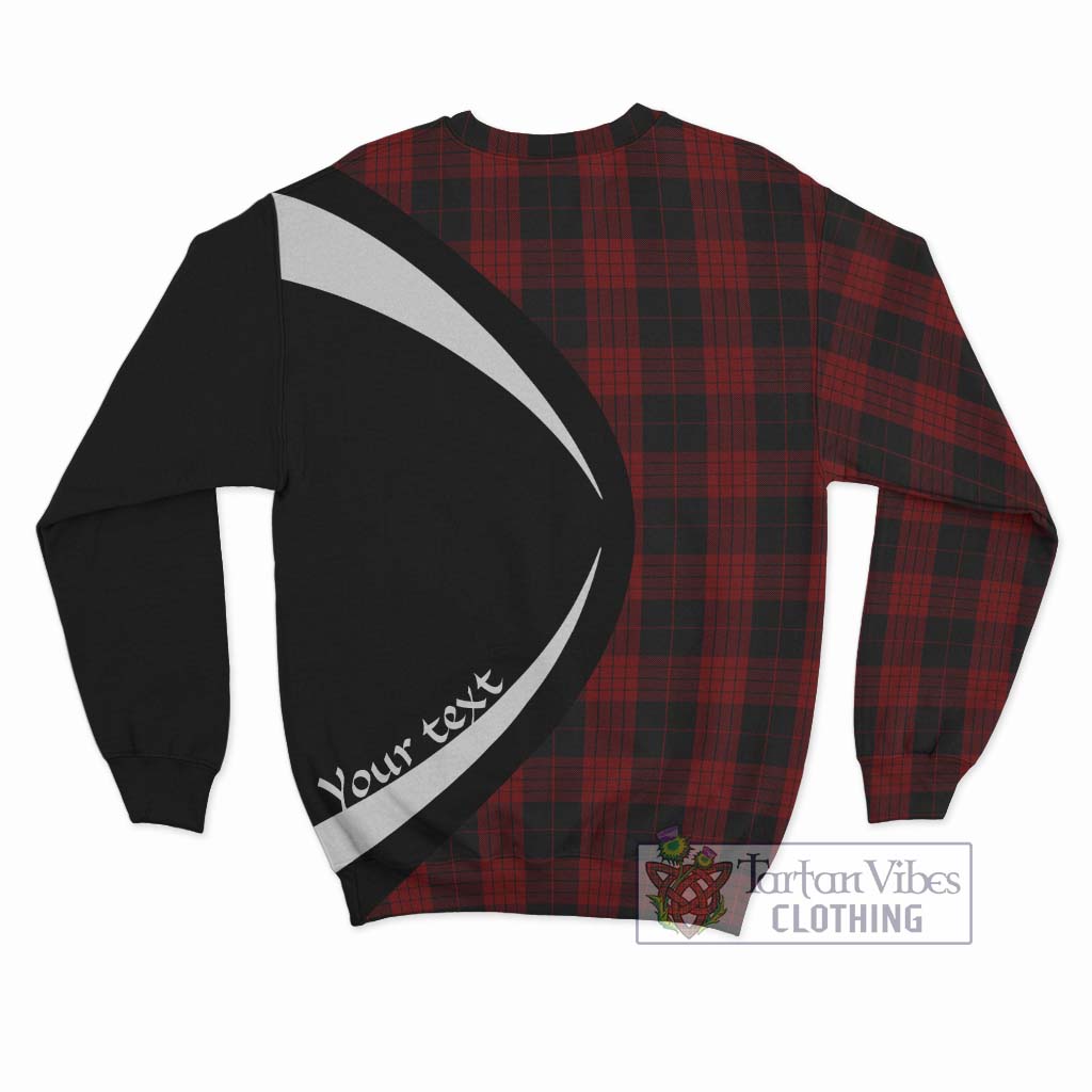 Tartan Vibes Clothing Cameron Black and Red Tartan Sweatshirt with Family Crest Circle Style