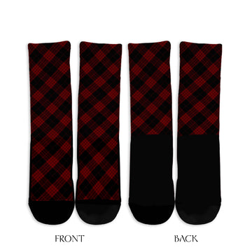 Cameron Black and Red Tartan Crew Socks Cross Tartan Style