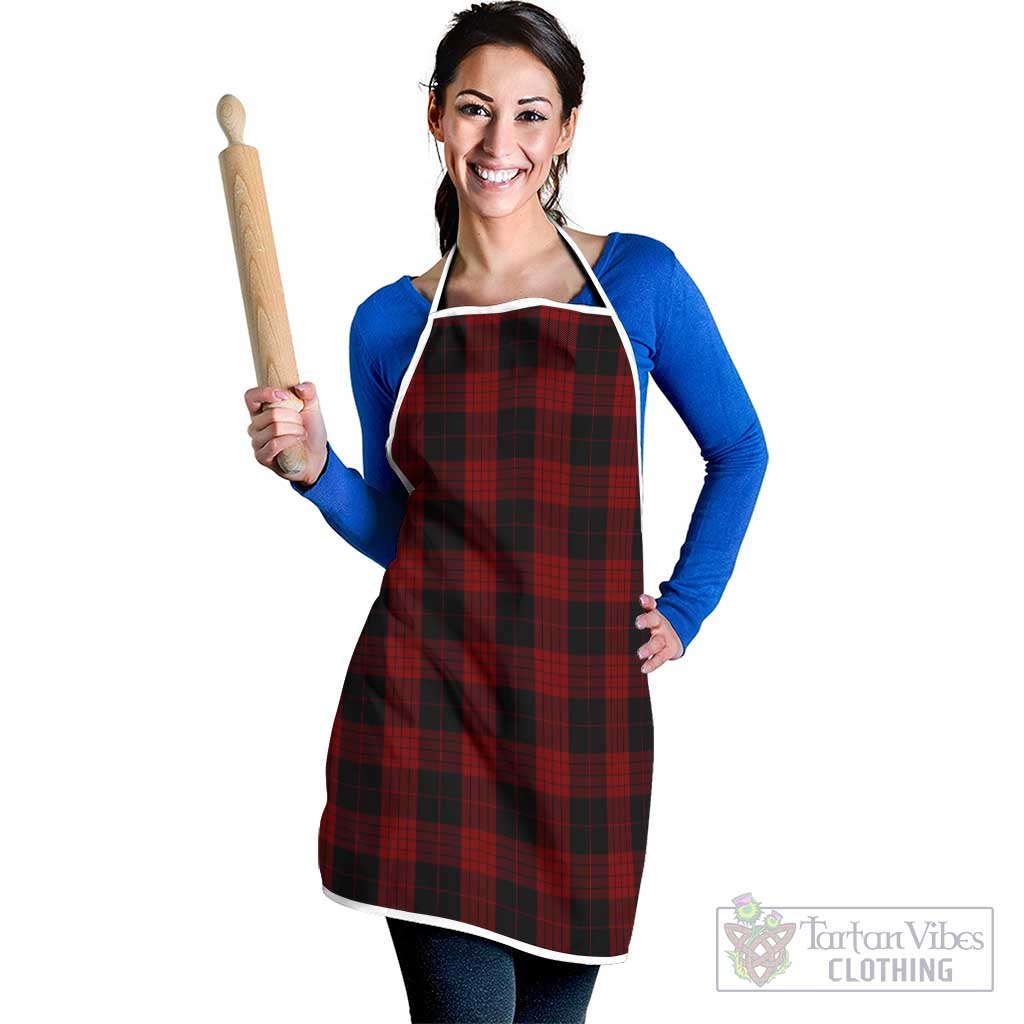 Cameron Black and Red Tartan Apron White - Tartan Vibes Clothing