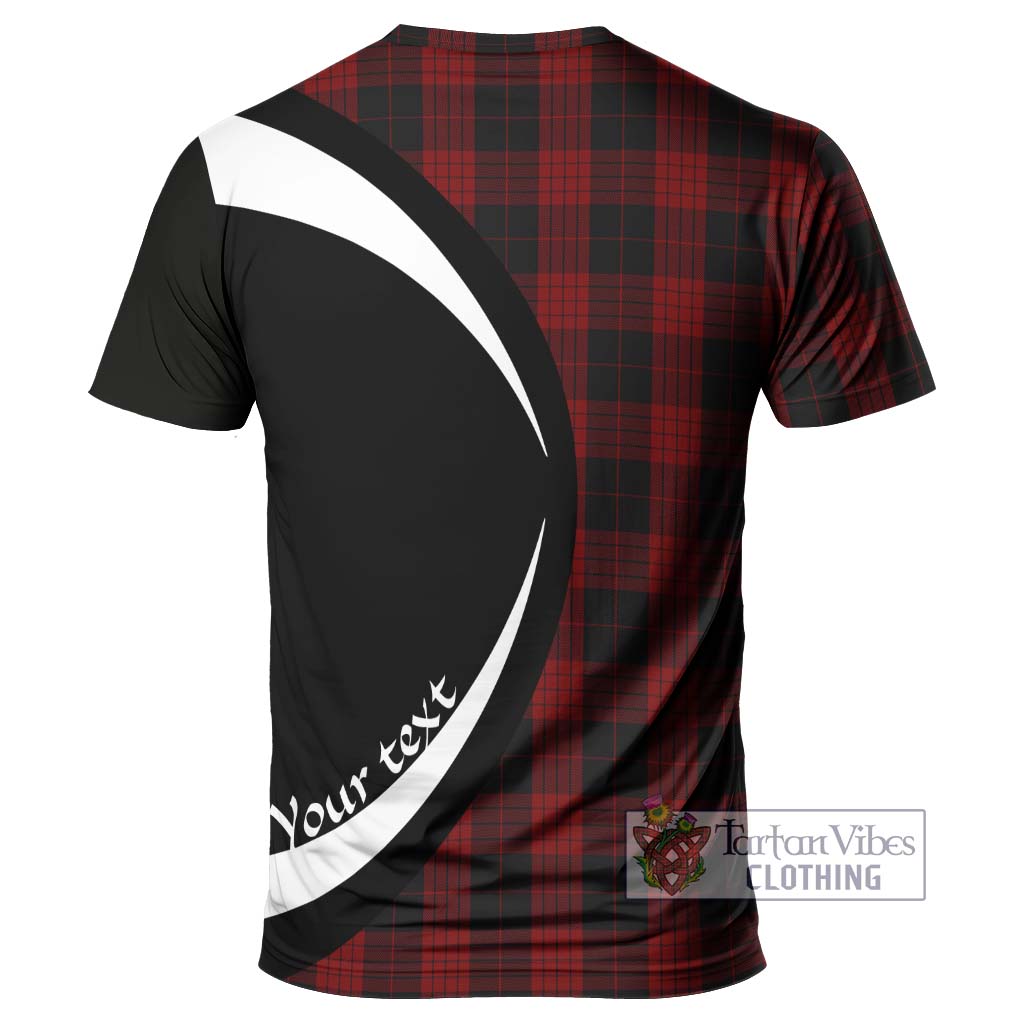 Tartan Vibes Clothing Cameron Black and Red Tartan T-Shirt with Family Crest Circle Style