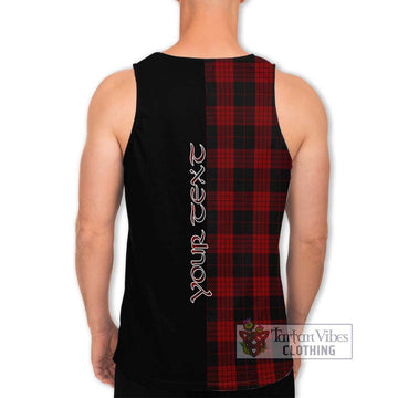 Cameron Black and Red Tartan Men's Tank Top with Family Crest and Half Of Me Style