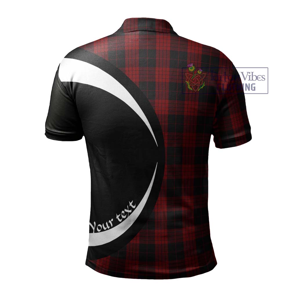 Cameron Black and Red Tartan Men's Polo Shirt with Family Crest Circle Style - Tartan Vibes Clothing