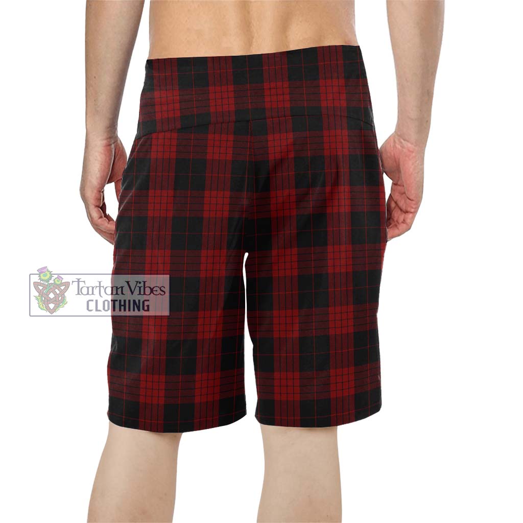 Cameron Black and Red Tartan Men's Board Shorts - Tartan Vibes Clothing