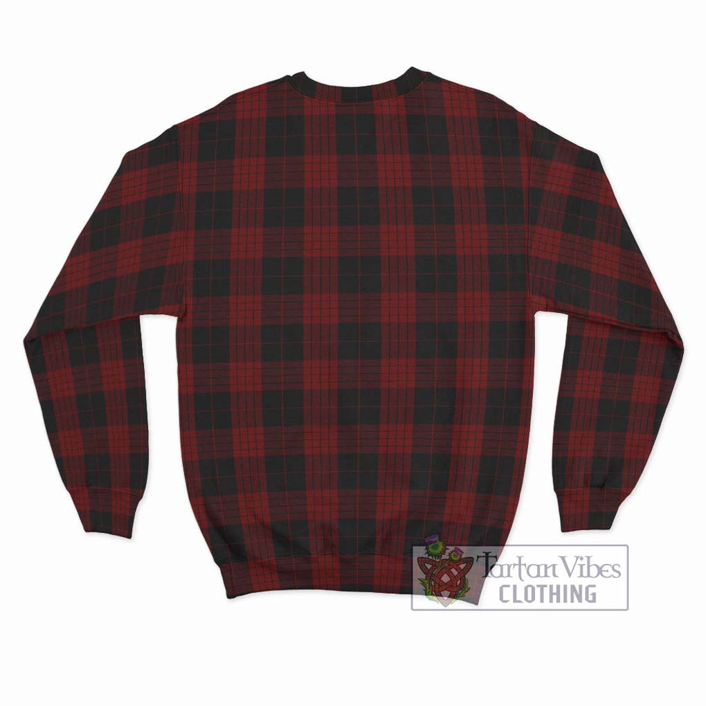 Cameron Black and Red Tartan Sweatshirt with Family Crest DNA In Me Style - Tartanvibesclothing Shop