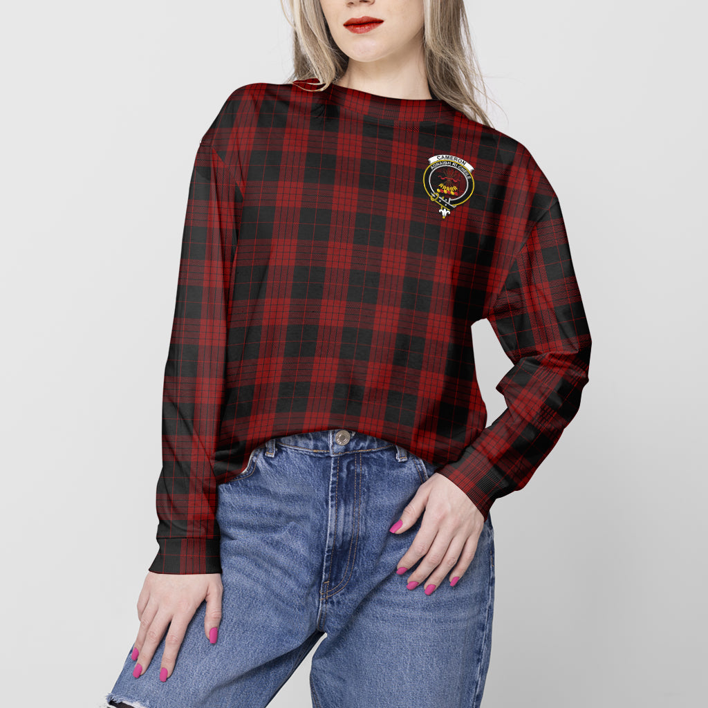 cameron-black-and-red-tartan-sweatshirt-with-family-crest