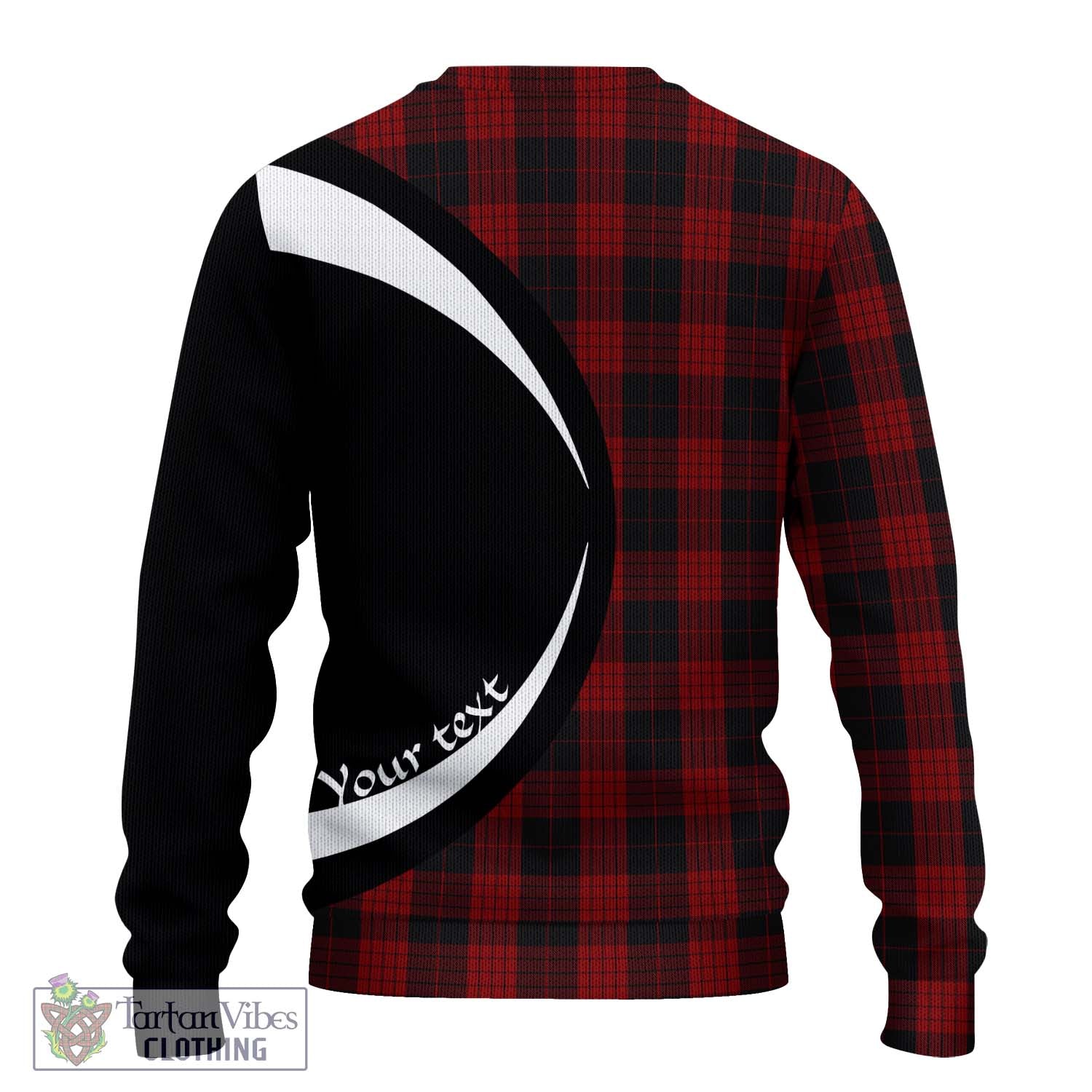 Cameron Black and Red Tartan Ugly Sweater with Family Crest Circle Style - Tartan Vibes Clothing