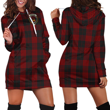 Cameron Black and Red Tartan Hoodie Dress with Family Crest