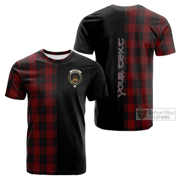 Cameron Black and Red Tartan Cotton T-shirt with Family Crest and Half Of Me Style