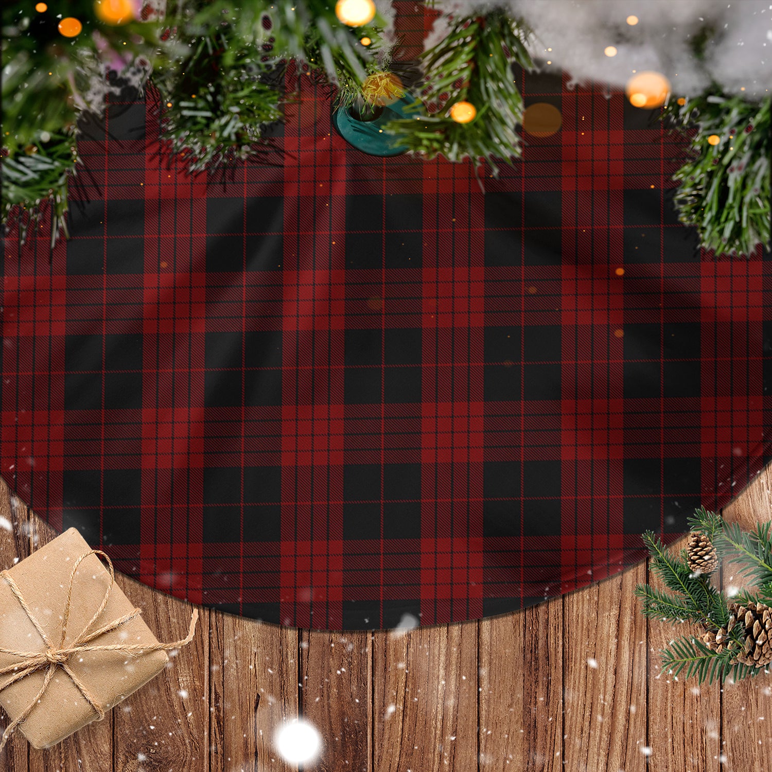 Cameron Black and Red Tartan Christmas Tree Skirt - Tartanvibesclothing